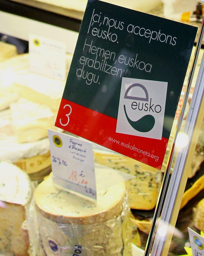 Acheter son fromage avec des eusko 