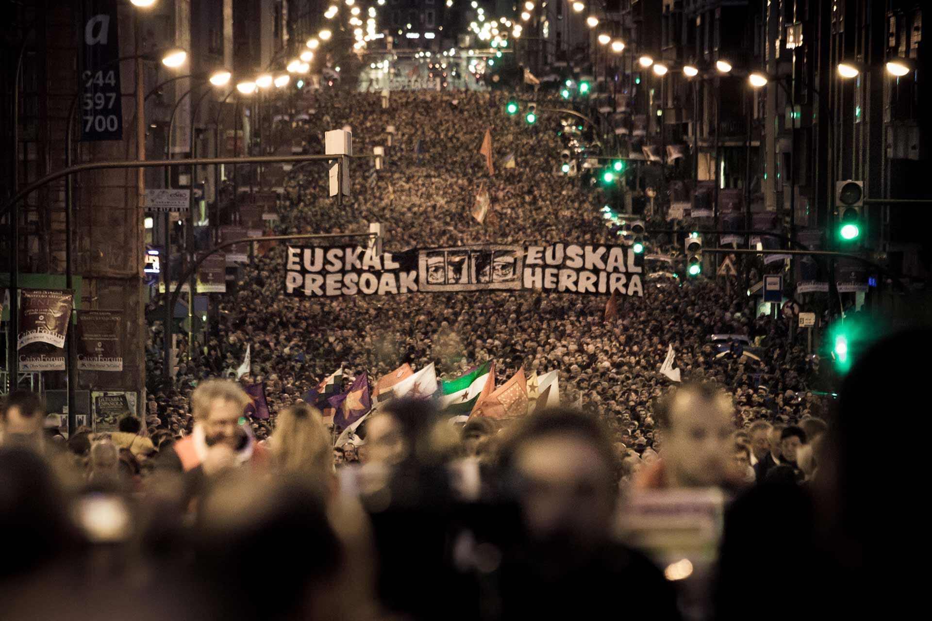 manifestation dans les rues de Bilbao pour le rapprochement des prisonniers politiques basques.