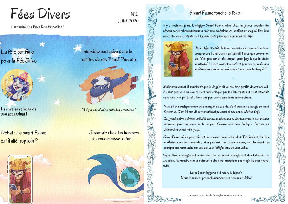 Page 1 du Journal des Fées Divers